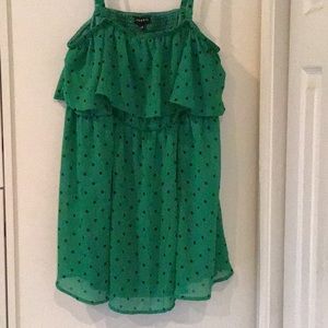 Green dotted tank top size torrid.